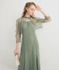 【美品】DorryDoll オケージョンドレス　グリーン short（Mサイズ）のサムネイル