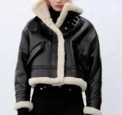 ZARA ブラック ボアジャケット