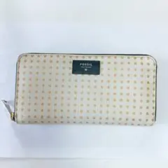 FOSSIL 長財布 ラウンドファスナー ドット柄のサムネイル