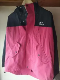 CAMP7 フード付き マウンテンパーカー 黒/ピンク