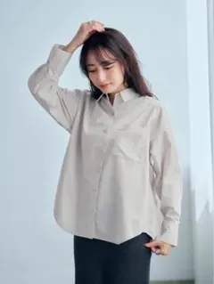 【美品】COHINA スリーポケット ベーシックシャツ　グレージュ