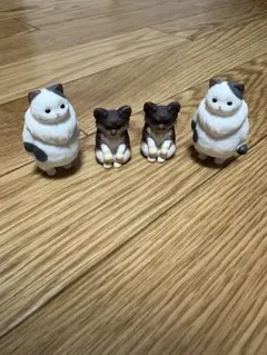 猫と犬のフィギュア4体セット