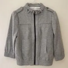 ZARA BASIC グレー ジッパー付き7分袖ジャケット