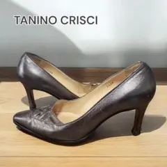 1900□TANINO CRISCI パンプス ヒール 編み込み グレーのサムネイル