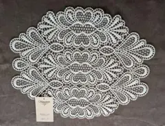 Chikazawa ホワイトレーステーブルマット 約30cm x 40cm