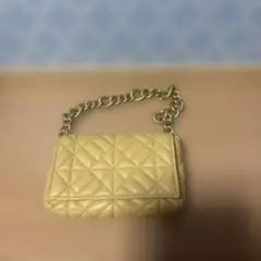 ZARA ベージュ キルティングショルダーバッグ