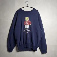 【希少】90s ポロベア ポロスポーツ ラルフローレン バスケ スウェット M