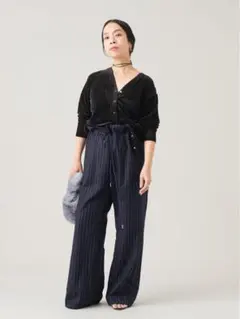 IENA LA BOUCLE◆チュールフロッキーVカーディガンのサムネイル
