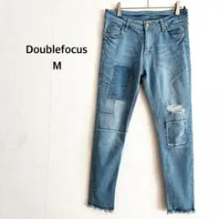 【ダブルフォーカス】デニム パンツ M パッチワーク ジーンズ アンクル丈 希少