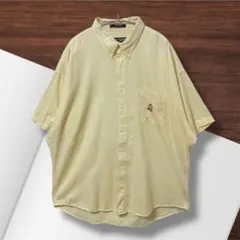 CHAPS ラルフローレン BDシャツ メンズXL 刺繍ロゴ 黄色 コットン古着