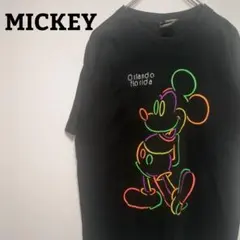 美品 古着ミッキー UNLIMITED ネオンTシャツ ブラック ヴィンテージ