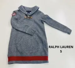 Ralph Lauren ラルフローレン　5 グレー暖かワンピース 裏起毛