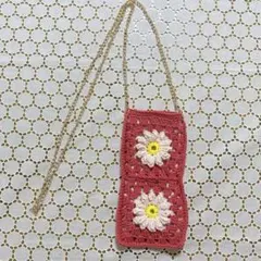 SALE♡ ぷっくりお花のスマホショルダー