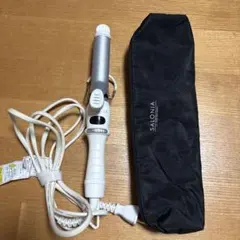 SALONIA カールヘアアイロン ホワイト/シルバー