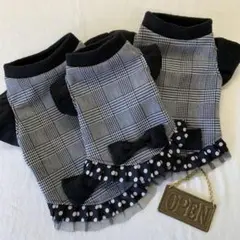 109→SS  天使の羽ワンピ/千鳥格子/ハンドメイド