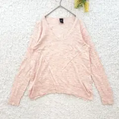 ギャップ　コットンＶネックセーター　M 薄手　ピンク　綿100% カジュアル　春