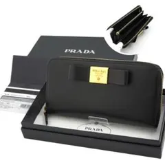 ✨新品未使用✨ PRADA 長財布 サフィアーノ リボン アイコン ラウンド
