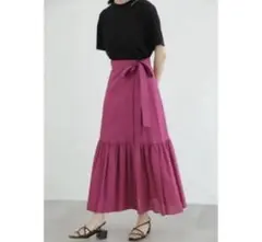JILL STUART フレアスカート リボン　ピンクのサムネイル