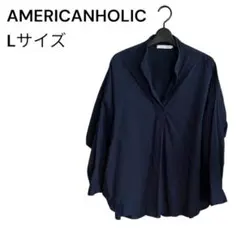 AMERICAN HOLIC 長袖ブラウス ネイビー Lサイズのサムネイル