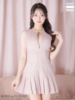 ROBE de FLEURS ピンク フレアドレス