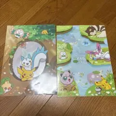 韓国限定　ポケモン　ポップアップ　クリアファイル　ピカチュウ　パチリス　モクロー