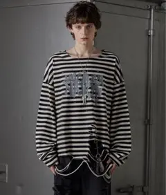 【GRANCY】総柄ラインストーングラフィックロンT