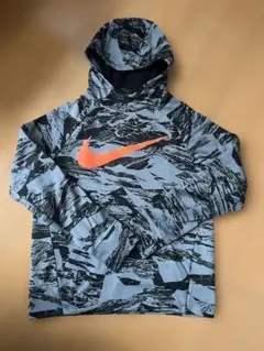 Nike DRI-FIT パーカー ジュニアLサイズ グレー/ブラック/オレンジ