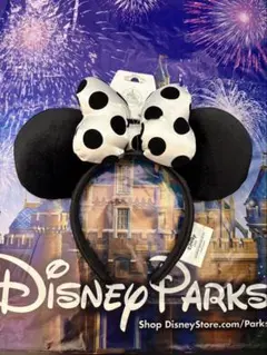 【新品・未使用】カリフォルニアディズニー ミニー カチューシャ 白黒ドット