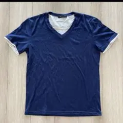 BOYCOTT Vネック Tシャツ ネイビーのサムネイル