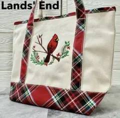 Carol様✨新品希少柄LAND'S ENDトートバッグＬ刺繍タータンチェックのサムネイル