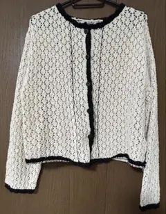 Samansa Mos2 アイボリー レースカーディガン サイズF