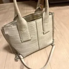 ZARA クロコダイル 白 バック