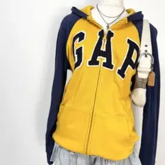 y2k❤️ 00s GAP ロゴ ラグラン ジップパーカー 平成ギャル