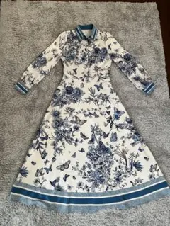 花柄長袖シャツワンピース