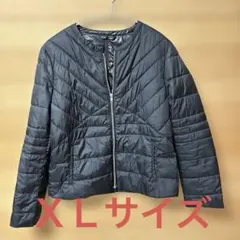 GU ノーカラー 中綿キルティングジャケット ブラック　ＸＬ