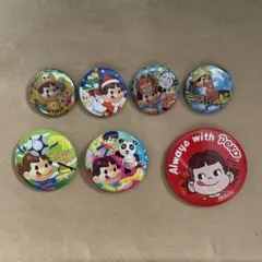 レトロ☆ペコちゃん☆缶バッチ　7個セット　非売品込み