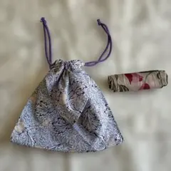 花柄 巾着袋とエコバッグ セット