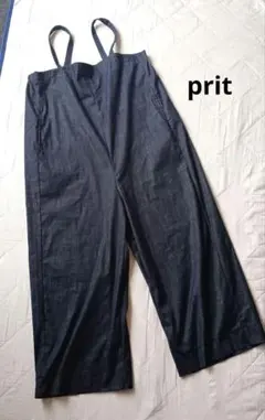 極美品　prit　プリット　デニムサロペット　オールインワン　日本製　ゆったりのサムネイル
