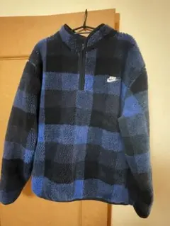Nike フリースジャケット XXL 青黒チェック