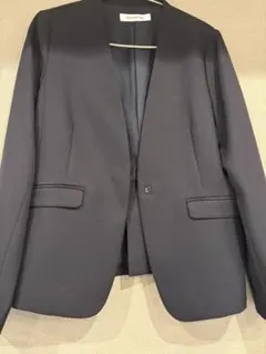 NATURAL BEAUTY BASIC ノーカラージャケット ネイビー