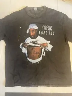 2pac Tシャツ　染み込み　hip hop ティーシャツ