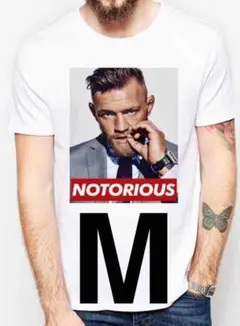 【MMAのカリスマ】UFC コナー・マクレガー　半袖Tシャツ　白　ホワイト　M