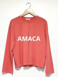 新品 AMACA アマカ シャイニーコットン混ボレロ38（M) 濃紺24200円