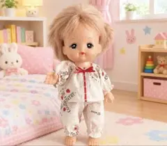 メルちゃんサイズハンドメイド服　トマトクマのパジャマセット