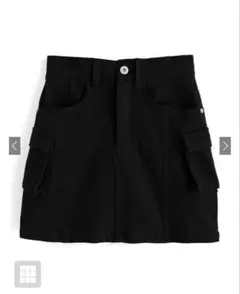 黒のポケット付きタイトスカート　インパン付きミリタリーミニスカート［gm652］