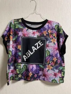 SPINNS メッシュ Tシャツ 花柄 ABLAZE ジム　ダンス　ランニング