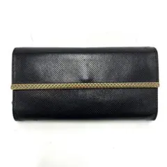 大人気☆ボッテガヴェネタ☆長財布☆フラップ☆ゴールド☆リザード型押し☆革☆黒！