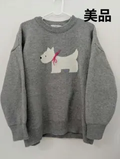 【美品】ROOPTOKYO　DOGジャガードニット　グレー