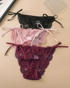 レース ストラップ サイドタイ 下着 3枚セットのサムネイル
