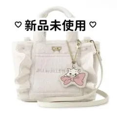 JILLSTUART Disney/Marie ミニフリルトートバッグ ホワイト